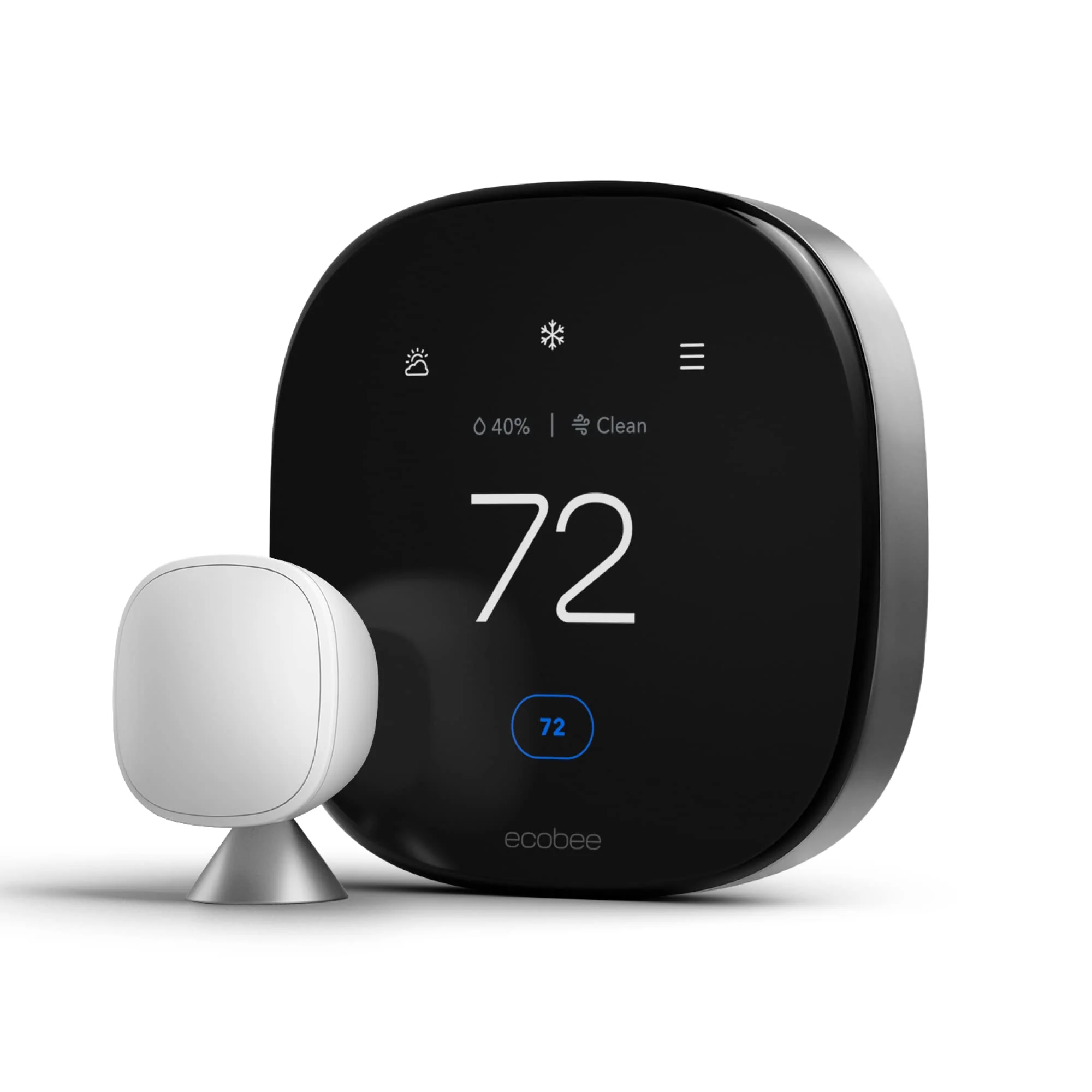 ecobee Smart Thermostat Premium with Smart Sensor, Air Quality Monitor, ENERGY STAR, Voice Control