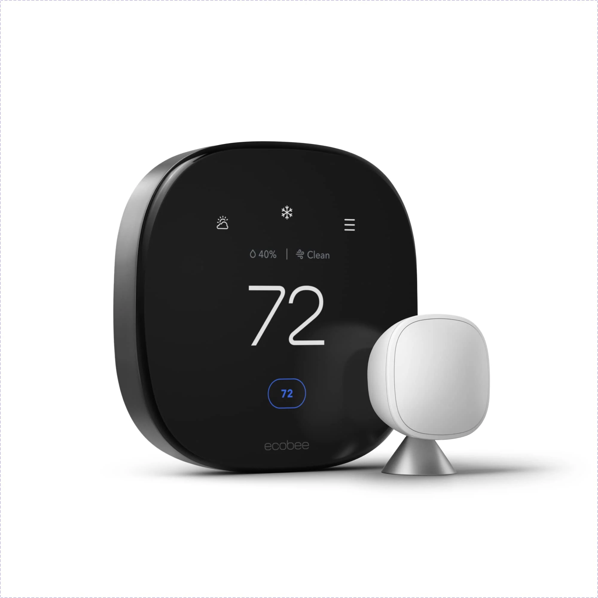 ecobee Smart Thermostat Premium with Smart Sensor, Air Quality Monitor, ENERGY STAR, Voice Control