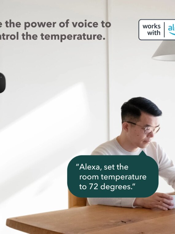 ecobee Smart Thermostat Premium with Smart Sensor, Air Quality Monitor, ENERGY STAR, Voice Control