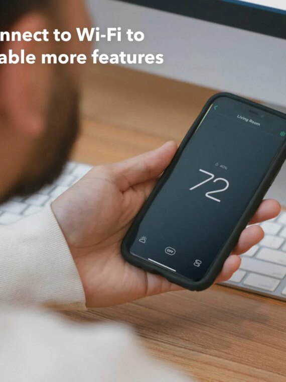 ecobee Smart Thermostat Premium with Smart Sensor, Air Quality Monitor, ENERGY STAR, Voice Control