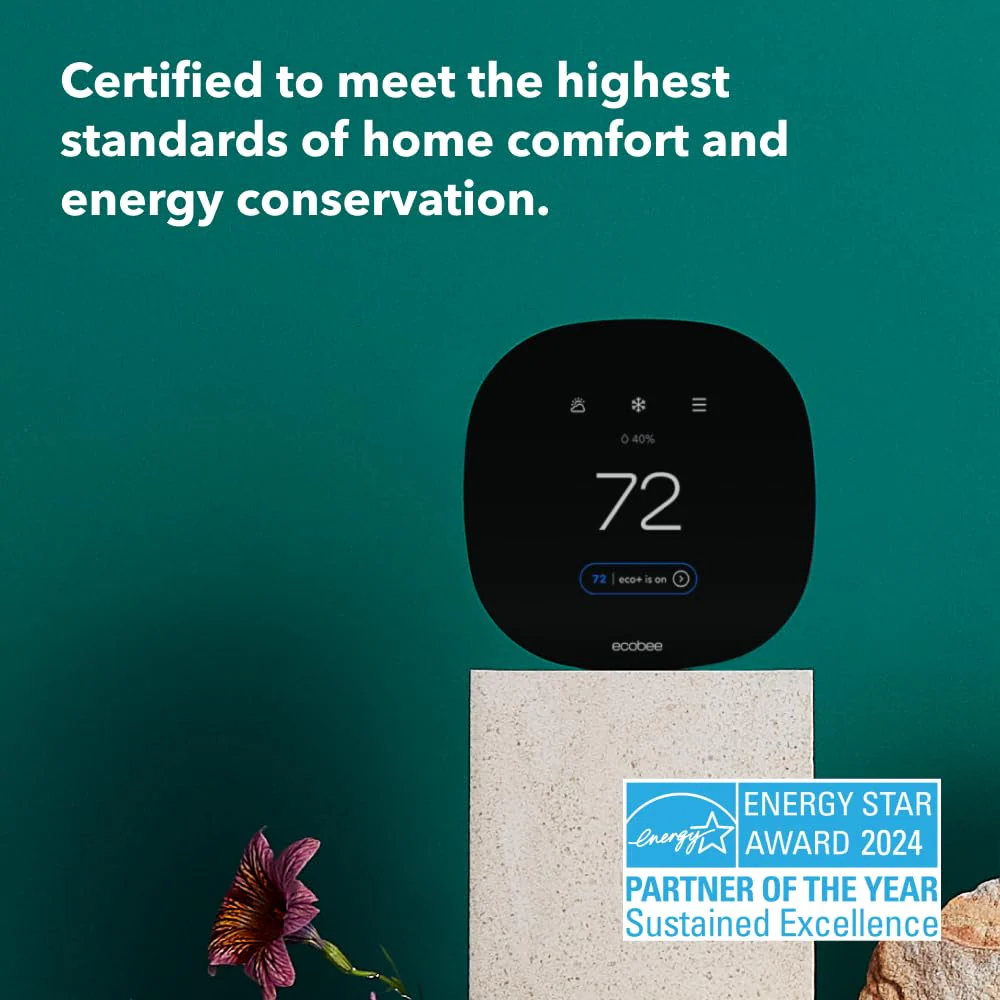 ecobee3 Lite Smart Thermostat - WiFi, Siri/Alexa/Google Compatible, Energy Saving, Remote Control