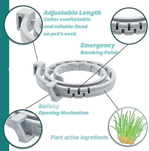 EcoGuard Natural Flea & Tick Collar for Large Dogs - Long-Lasting, Hypoallergenic, Plant-Based with Comb & Scoop