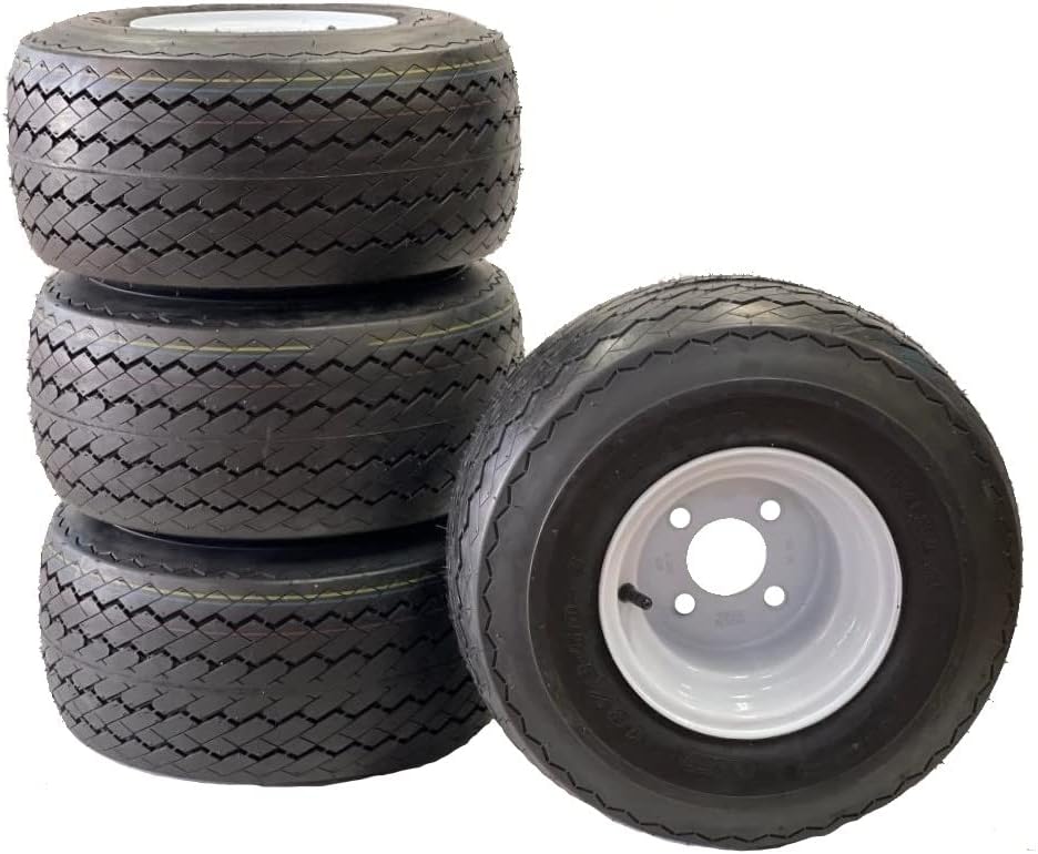 eCustomRim Golf Cart Wheels & Tires Combo 18x8.50-8, Set of 4, Fits Club Car, Cushman, EZGO, Steel Rims, DOT Approved
