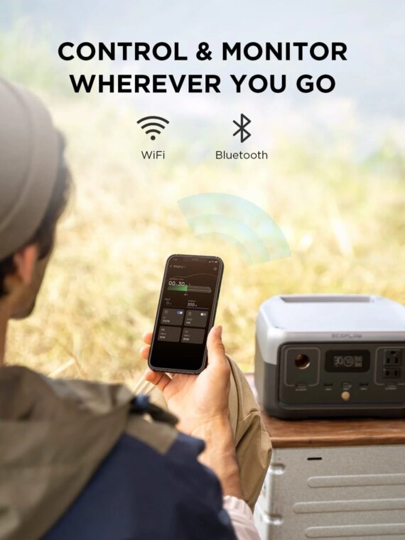 EF EcoFlow RIVER 2 256Wh Portable Power Station with Fast Solar Charging & 600W Output