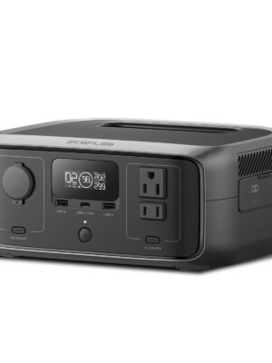 EF Ecoflow RIVER 3 Portable Power Station, 245Wh LiFePO4 Battery, 600W Output, GaN Tech, Fast Solar & AC Recharge, Lightweight, Safe for Travel