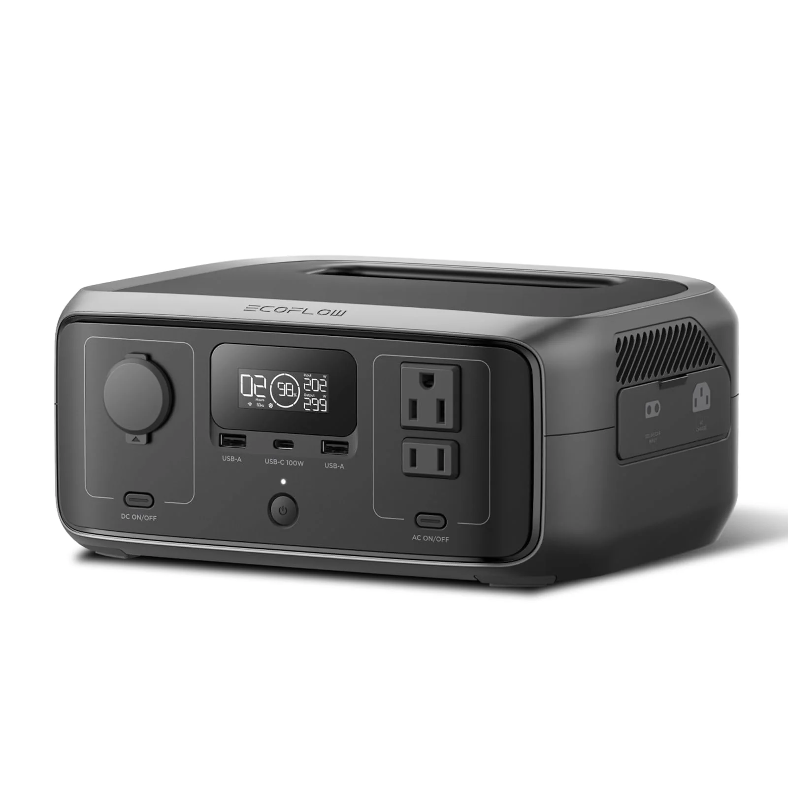 EF Ecoflow RIVER 3 Portable Power Station, 245Wh LiFePO4 Battery, 600W Output, GaN Tech, Fast Solar & AC Recharge, Lightweight, Safe for Travel