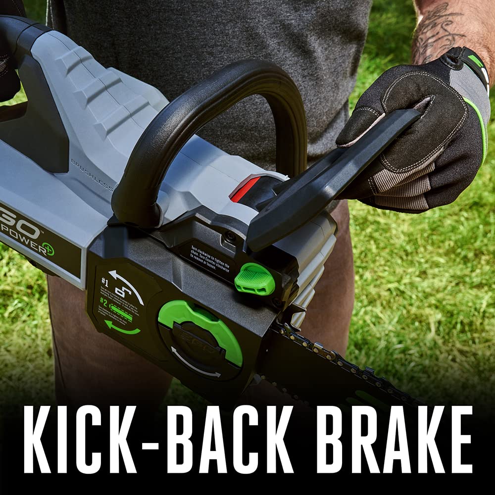 EGO Power+ 16" 56V Cordless Chainsaw, 40CC Gas Equivalent, 130 Cuts, IPX4 Weather-Resistant, Tool-Free Tensioning