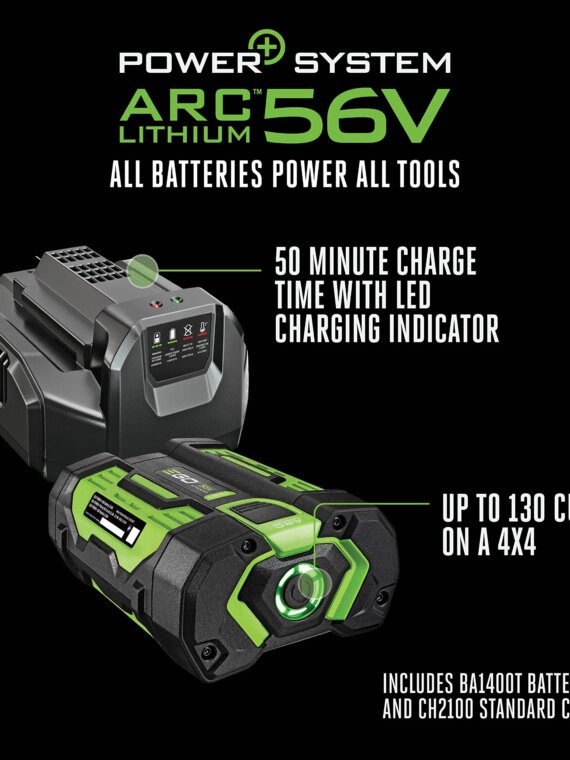 EGO Power+ 16" 56V Cordless Chainsaw, 40CC Gas Equivalent, 130 Cuts, IPX4 Weather-Resistant, Tool-Free Tensioning