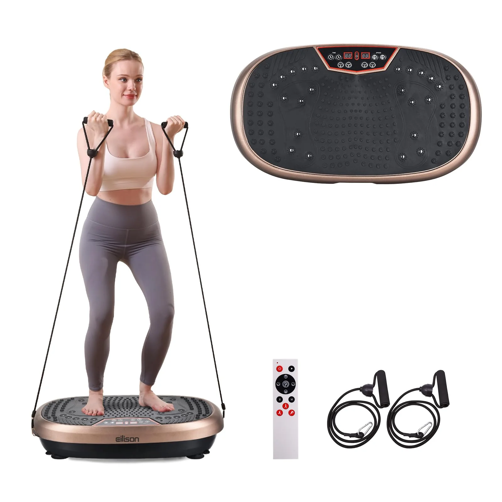 EILISON FitMax 3D XL Vibration Plate - Acupressure Surface, Full Body Workout, Pain Relief, Lifetime Warranty