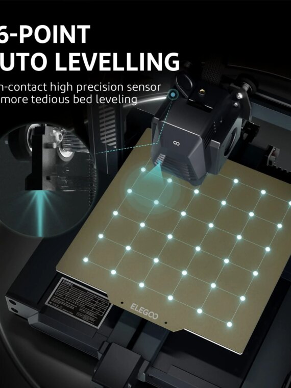 ELEGOO Neptune 3 Pro FDM 3D Printer, Auto Bed Leveling, Silent Operation, Dual-Gear Extruder, 225x225x280mm