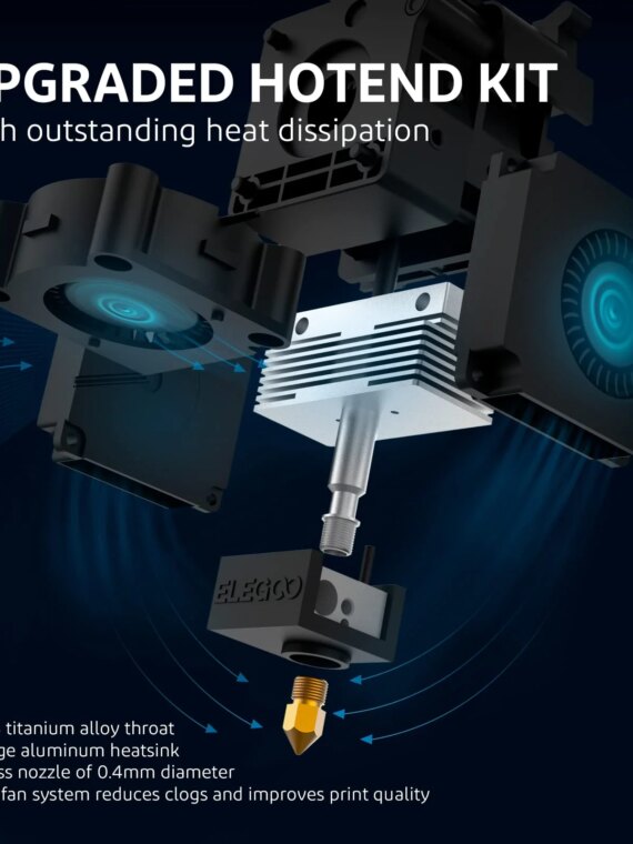 ELEGOO Neptune 3 Pro FDM 3D Printer, Auto Bed Leveling, Silent Operation, Dual-Gear Extruder, 225x225x280mm