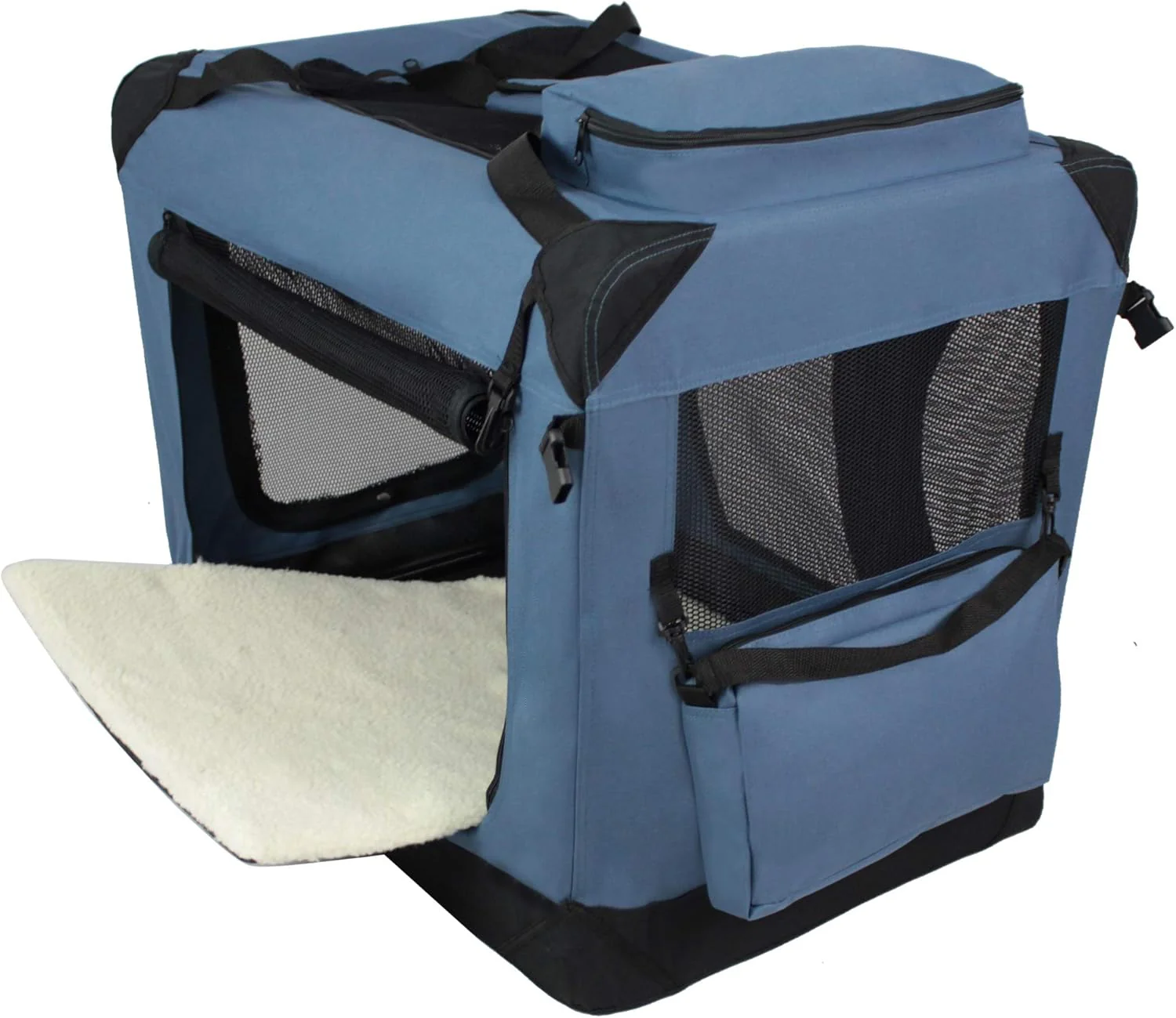 EliteField 3-Door Folding Soft Dog Crate, 36" Spacious Design, Portable with Carrying Bag & Fleece Bed