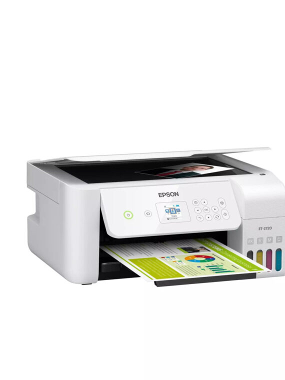 Epson EcoTank ET-2760 Wireless All-in-One Supertank Printer, Cartridge-Free, 2-Year Ink Supply, White