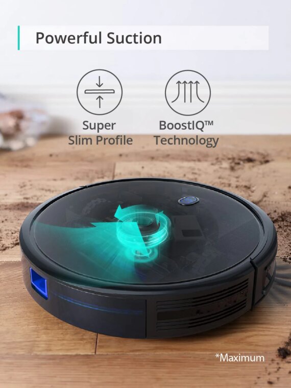 eufy RoboVac 11S MAX Robot Vacuum, Super Thin 2.85", BoostIQ, 100 Min Runtime, Quiet, Self-Charging, Anti-Scratch Glass