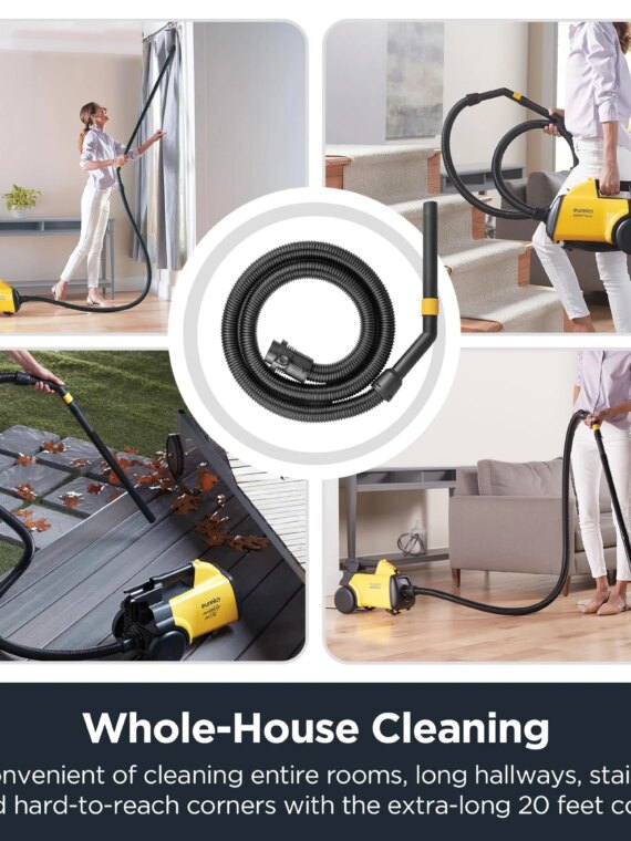 Eureka Lightweight Canister Vacuum Cleaner, 1200W, 2.5L Bag, 12-Amp Motor, w/ 5 Bags & Attachments