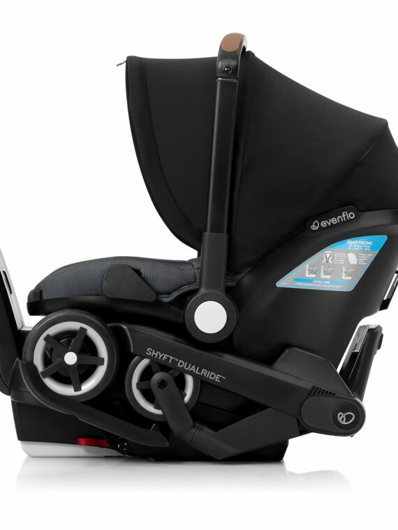 Evenflo Shyft DualRide Infant Car Seat & Stroller Combo, Boone Gray - Safety, Seamless Transition, Storage
