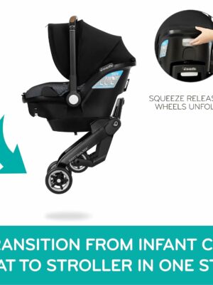Evenflo Shyft DualRide Infant Car Seat & Stroller Combo, Boone Gray – Safety, Seamless Transition, Storage