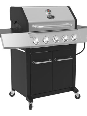 Expert Grill 5-Burner Propane Gas Grill with Side Burner, 62,000 BTUs, Stainless Steel, 641 sq. in. Cooking Space