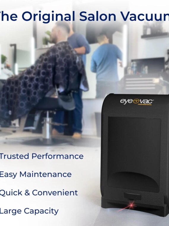 EyeVac Pro Touchless Vacuum Automatic Dustpan, 1400W, Infrared Sensors, Dual Filters, Ideal for Salons & Small Businesses