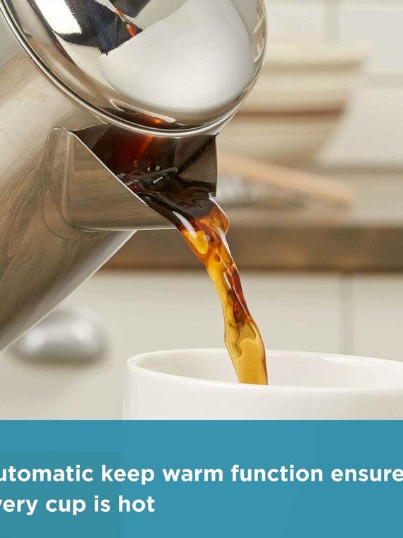 Farberware 2-8 Cup Stainless Steel Electric Coffee Percolator with Keep Warm & No-Drip Spout
