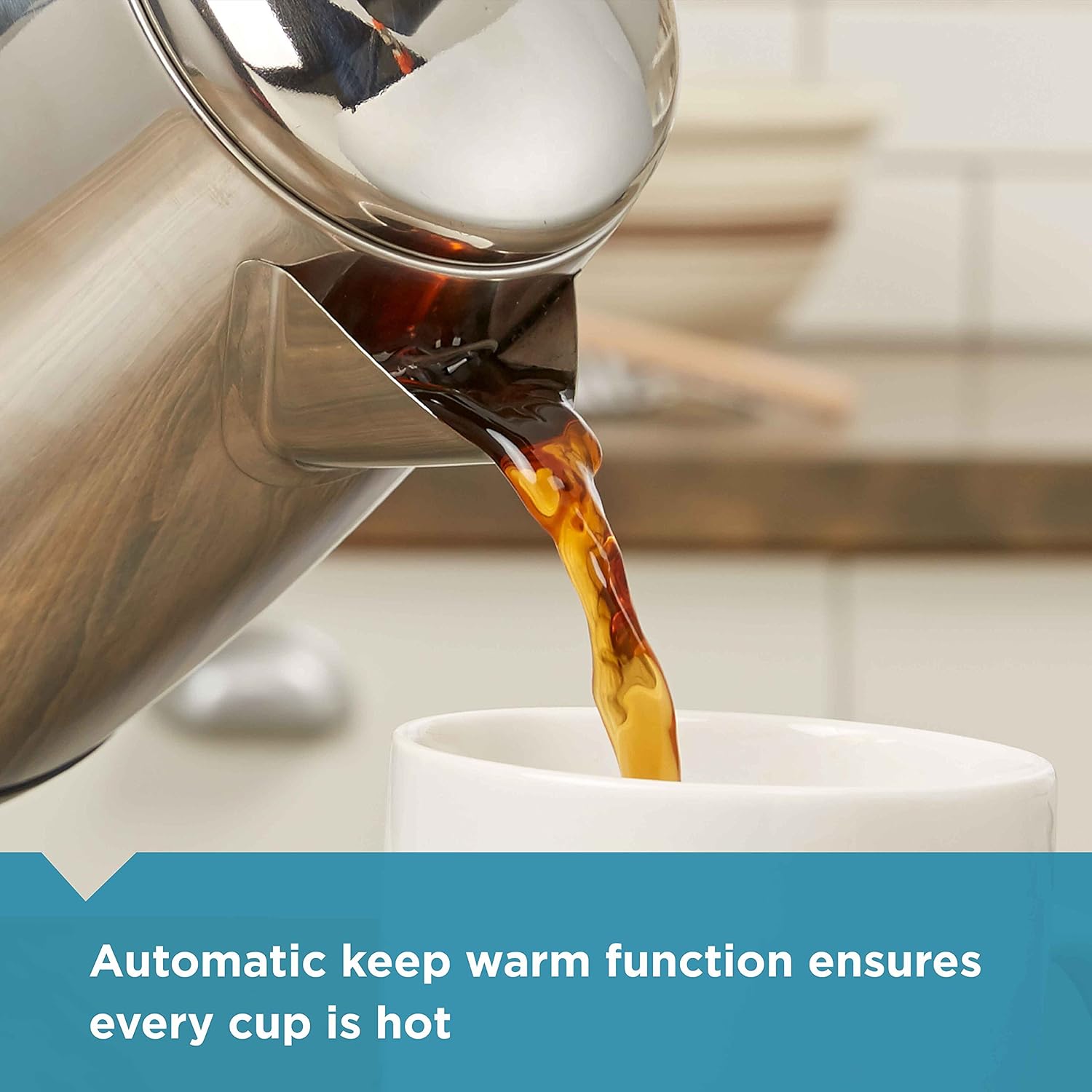 Farberware 2-8 Cup Stainless Steel Electric Coffee Percolator with Keep Warm & No-Drip Spout