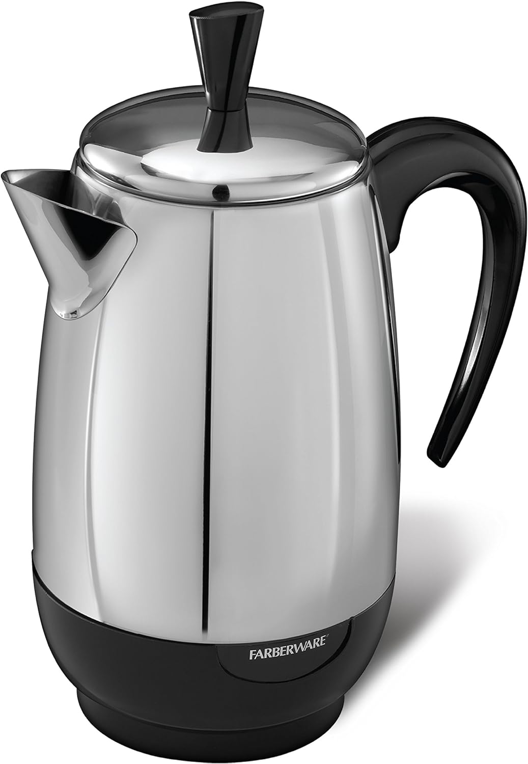 Farberware 2-8 Cup Stainless Steel Electric Coffee Percolator with Keep Warm & No-Drip Spout
