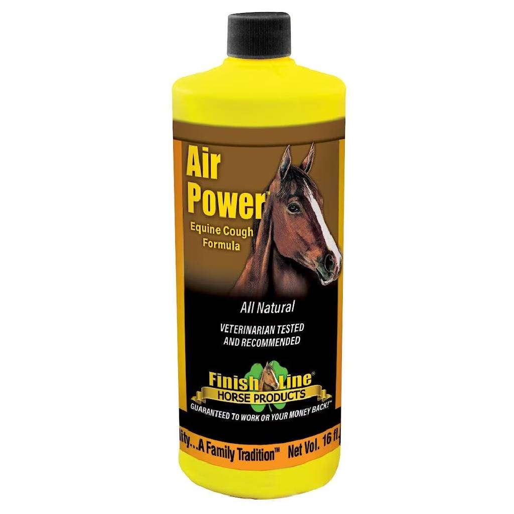 Finish Line Air Power Natural Cough Relief Liquid Supplement for Horses, 4-Hour Relief, Easy Syringe Dosing