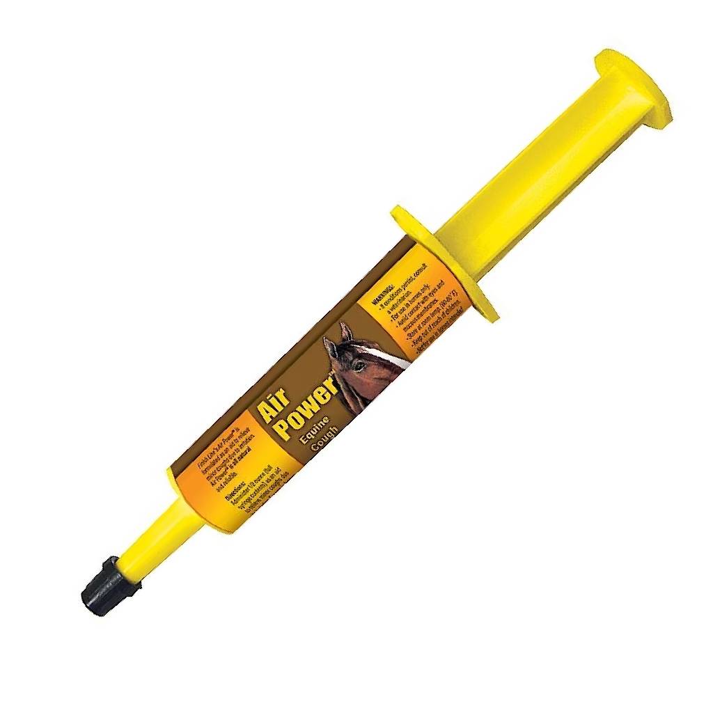 Finish Line Air Power Natural Cough Relief Liquid Supplement for Horses, 4-Hour Relief, Easy Syringe Dosing