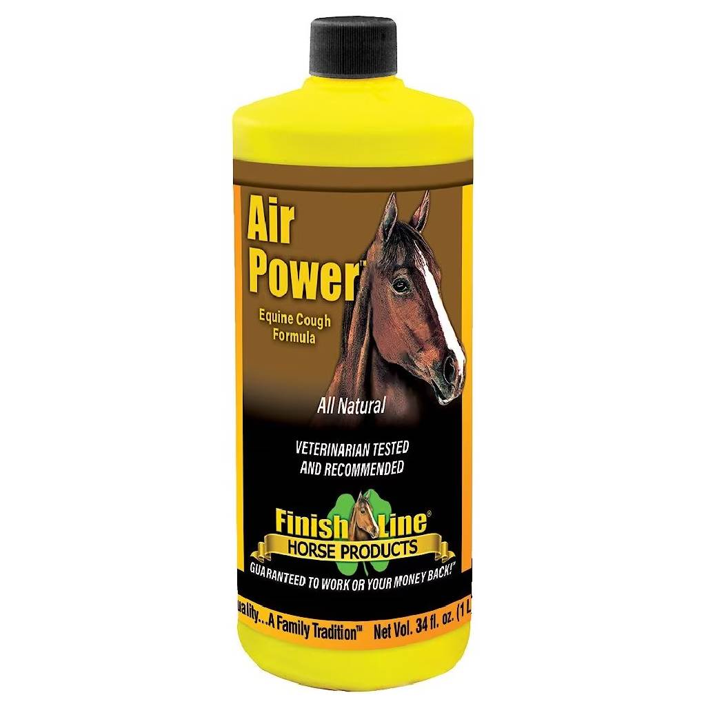 Finish Line Air Power Natural Cough Relief Liquid Supplement for Horses, 4-Hour Relief, Easy Syringe Dosing