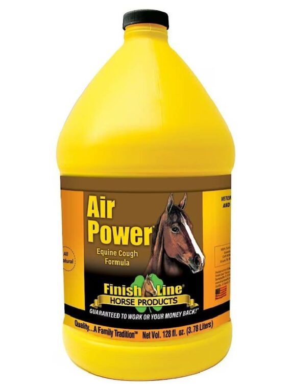 Finish Line Air Power Natural Cough Relief Liquid Supplement for Horses, 4-Hour Relief, Easy Syringe Dosing