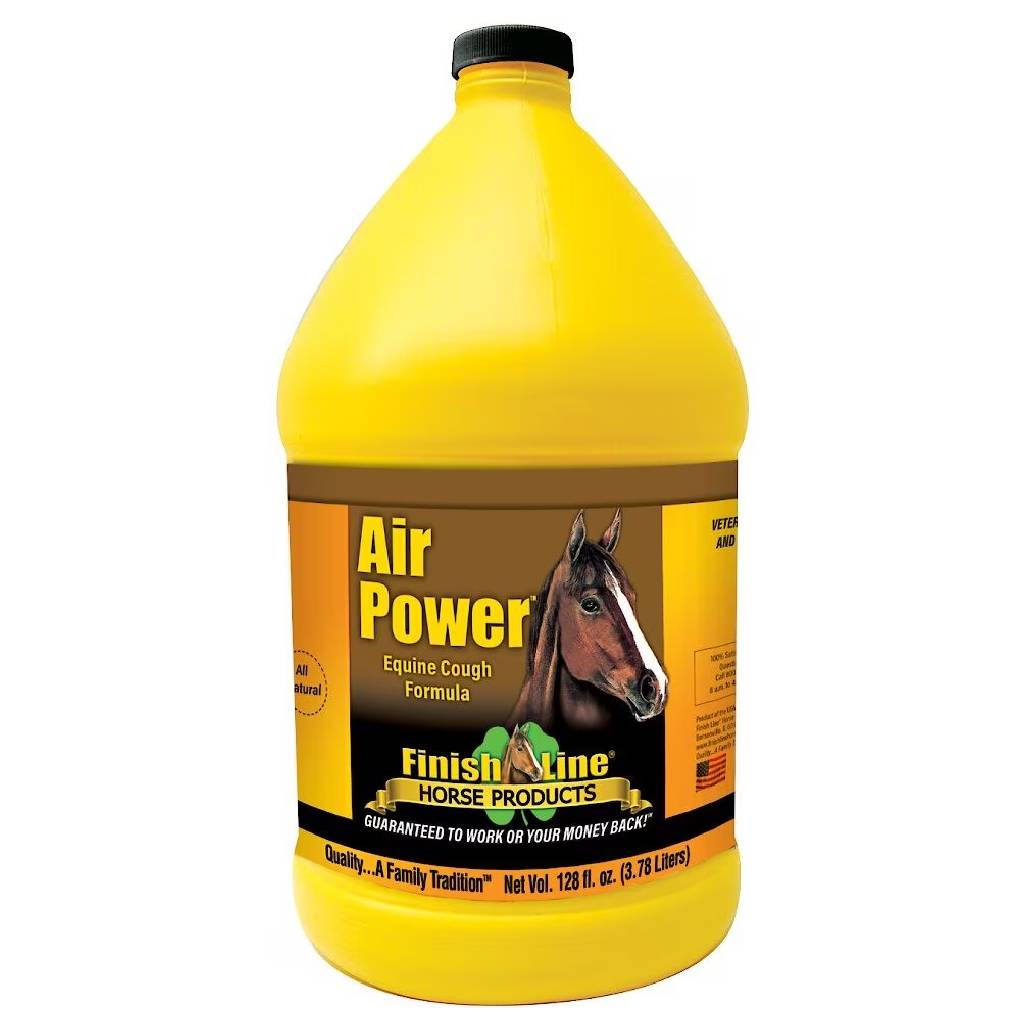 Finish Line Air Power Natural Cough Relief Liquid Supplement for Horses, 4-Hour Relief, Easy Syringe Dosing