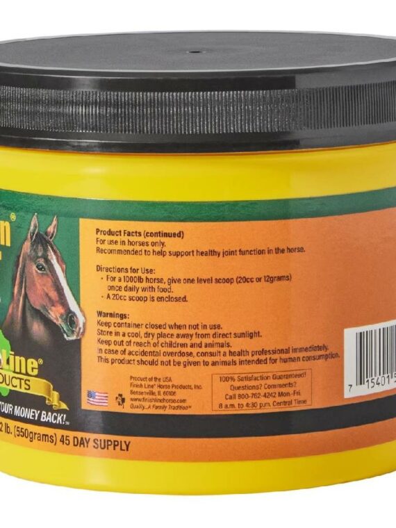 Finish Line Fluid Action HA Joint Support Powder for Horses - Hyaluronic Acid & Glucosamine, Promotes Joint Health, 12g Scoop