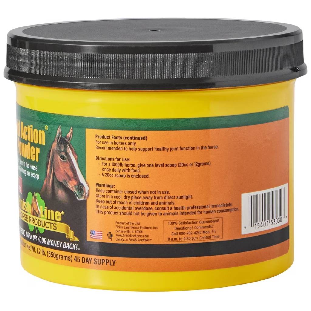 Finish Line Fluid Action HA Joint Support Powder for Horses - Hyaluronic Acid & Glucosamine, Promotes Joint Health, 12g Scoop
