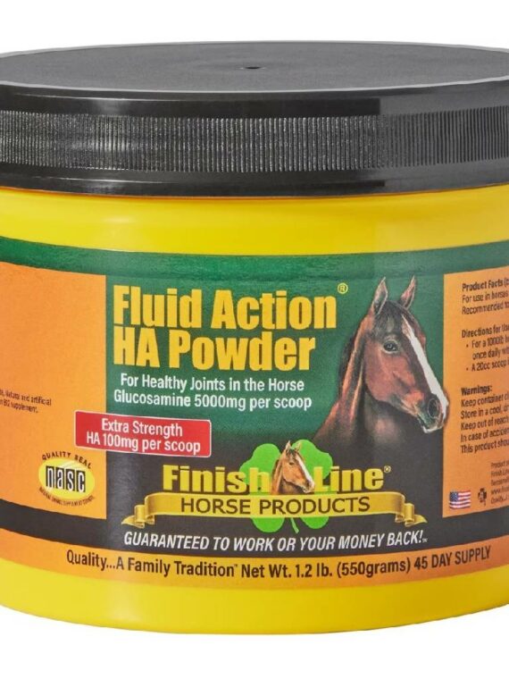Finish Line Fluid Action HA Joint Support Powder for Horses - Hyaluronic Acid & Glucosamine, Promotes Joint Health, 12g Scoop