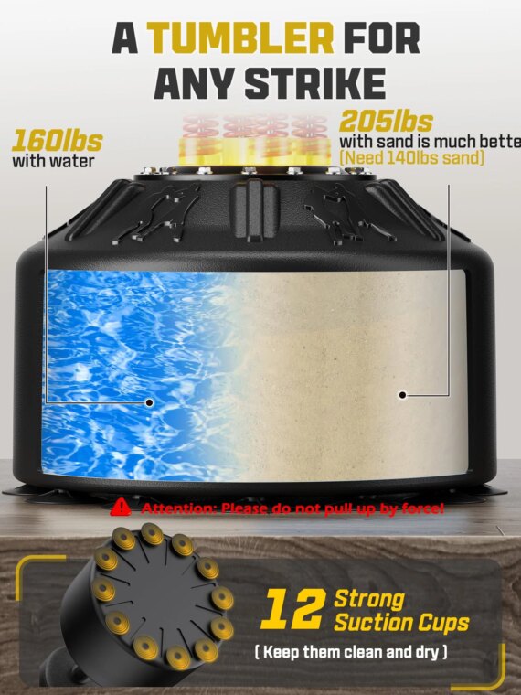 FITVEN 70" Freestanding Punching Bag with Gloves, Shock Absorption, Stable Base, Durable Materials