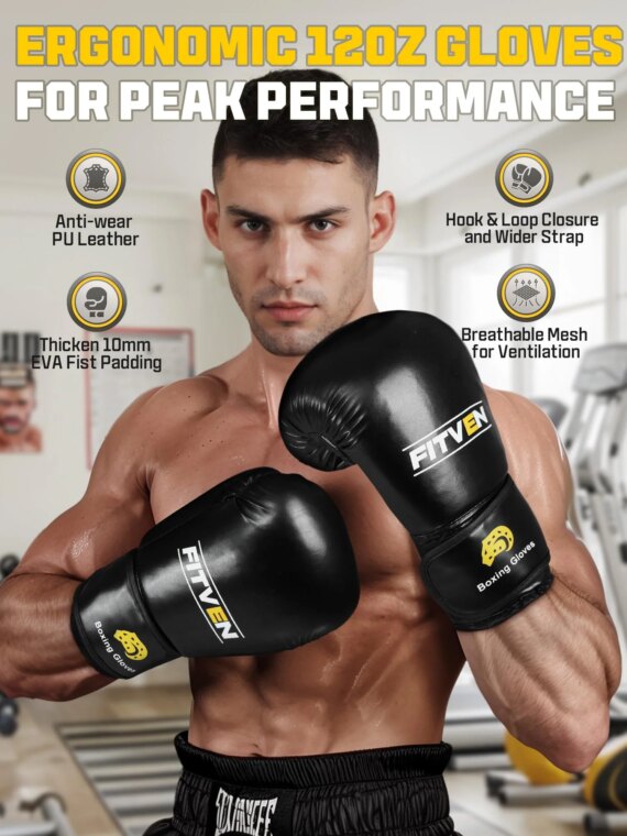 FITVEN 70" Freestanding Punching Bag with Gloves, Shock Absorption, Stable Base, Durable Materials