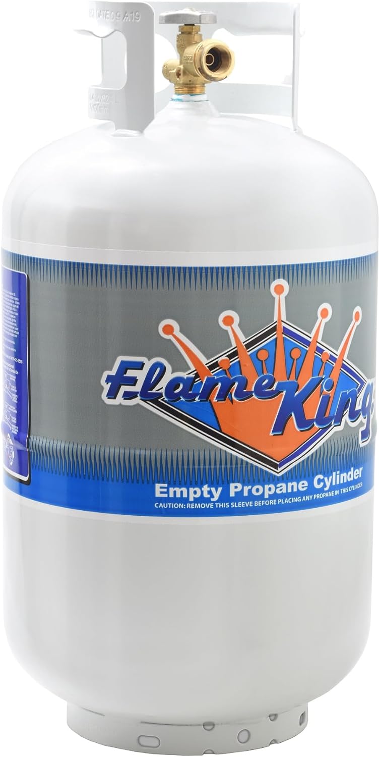 Flame King 30 LB Steel Propane Tank with OPD Valve, DOT & TC Certified, Rust-Resistant for RVs & Heaters