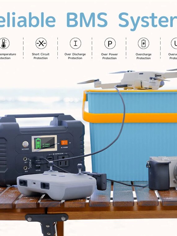 FlashFish 200W Portable Power Station, 40800mAh Solar Generator with AC/DC/USB Outputs for Outdoor Use