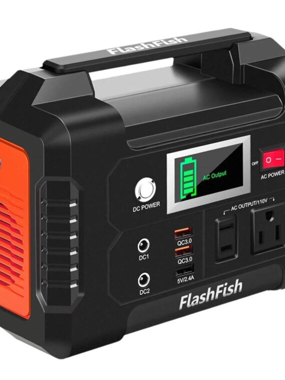 FlashFish 200W Portable Power Station, 40800mAh Solar Generator with AC/DC/USB Outputs for Outdoor Use
