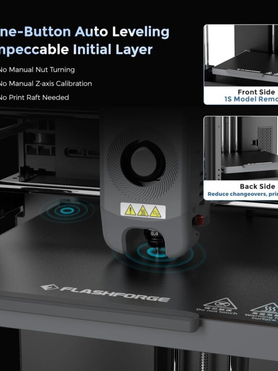 FlashForge Adventurer 5M 3D Printer, Auto Leveling, 12X Fast Printing, Smart Features, High Precision