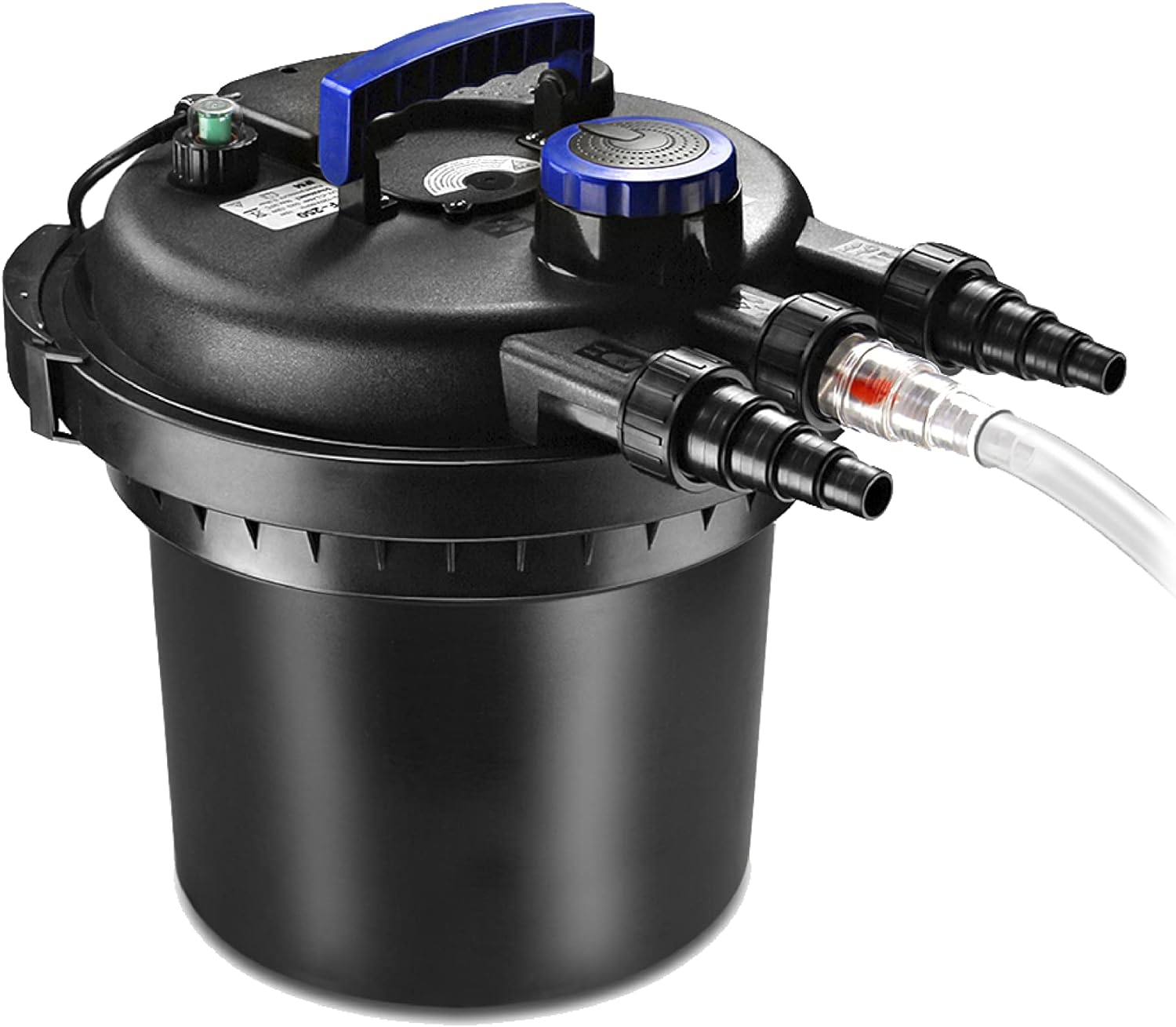 Flexzion Pond UV Light Filter, 30,000L Capacity, Submersible System for Koi Ponds, 13W UV Bulb, 2,700-8,000 Gallons, Black