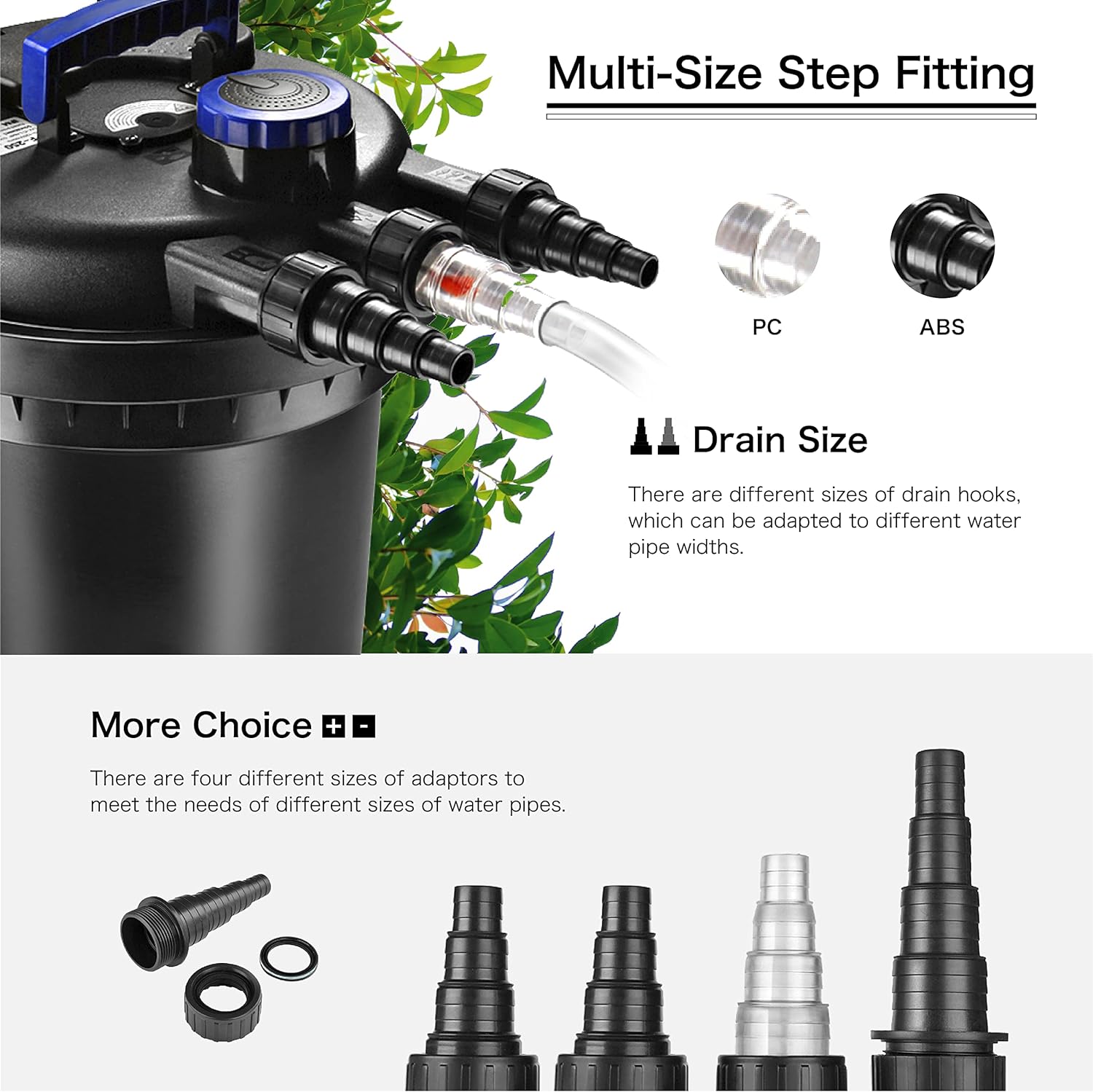 Flexzion Pond UV Light Filter, 30,000L Capacity, Submersible System for Koi Ponds, 13W UV Bulb, 2,700-8,000 Gallons, Black