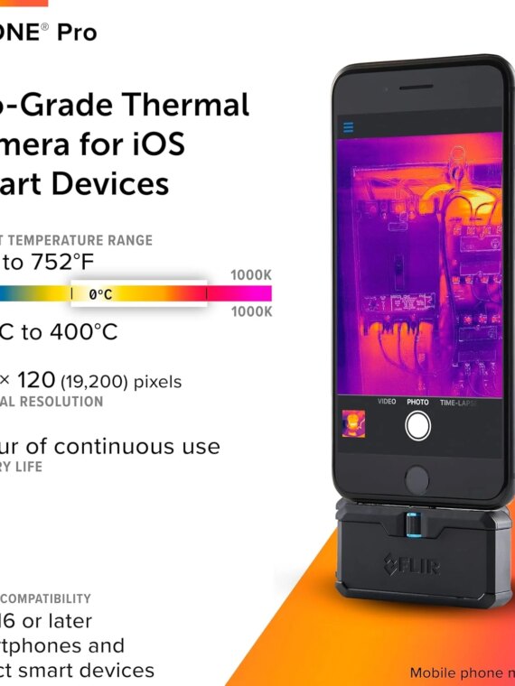 FLIR ONE Pro Thermal Imaging Camera for iOS - High Resolution, MSX Technology, Wi-Fi Enabled
