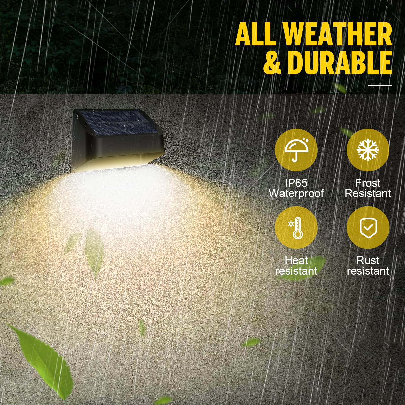 FLITI Solar Fence Lights 12 Pack, High Brightness, RGB 8 Colors, IP65 Waterproof, Easy Install