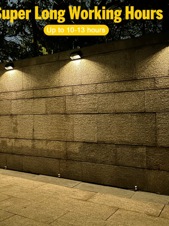 FLITI Solar Fence Lights 12 Pack, High Brightness, RGB 8 Colors, IP65 Waterproof, Easy Install