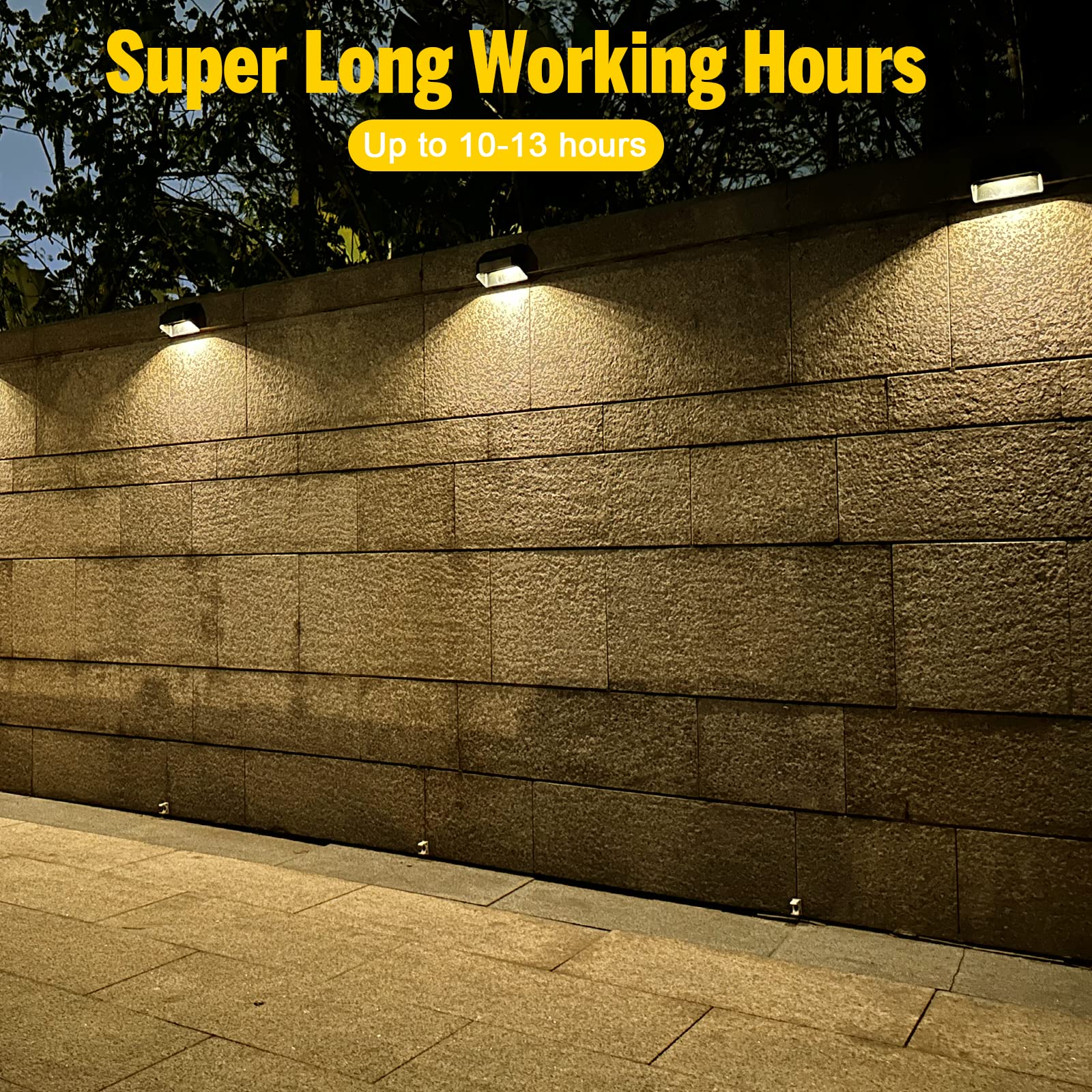 FLITI Solar Fence Lights 12 Pack, High Brightness, RGB 8 Colors, IP65 Waterproof, Easy Install