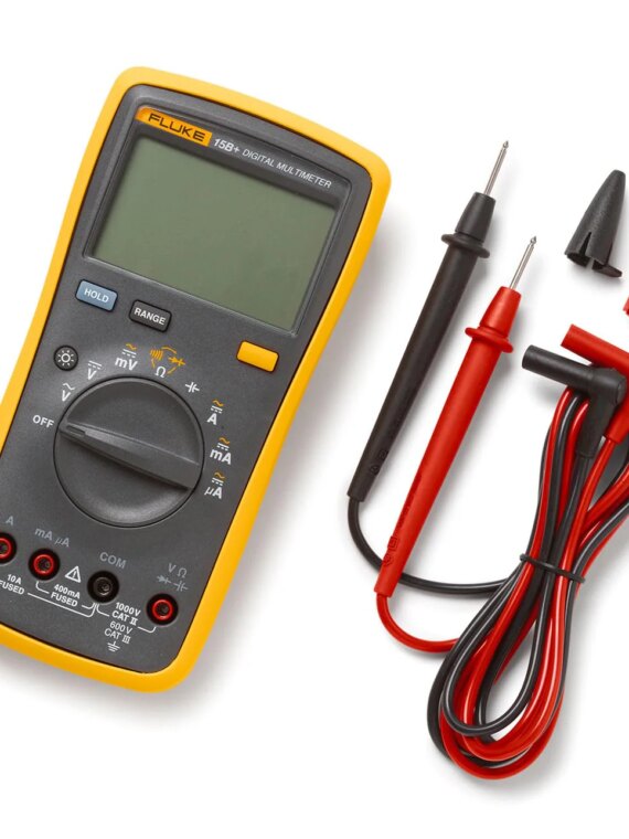 Fluke 15B+ Digital Multimeter, CAT III 600V, AC/DC Voltage & Current, Electrical Testing Tool