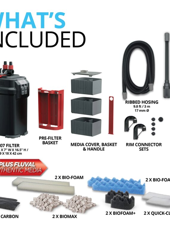 Fluval Performance Aquarium Canister Filter, Ultra-Quiet, Energy Efficient, Up to 70 Gallons