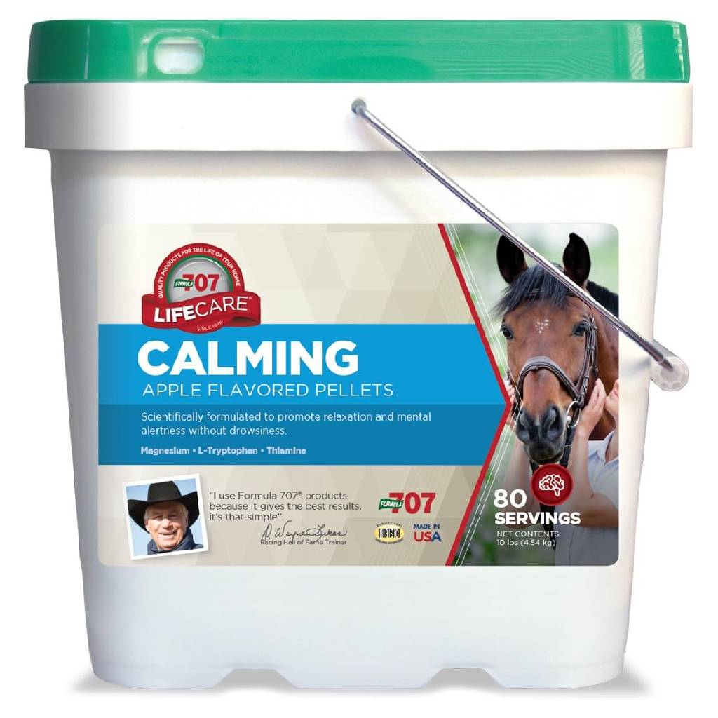Formula 707 Calming Pellets for Horses, Apple Flavor, 10 lb, 80 Servings - Anxiety Relief & Focus Support