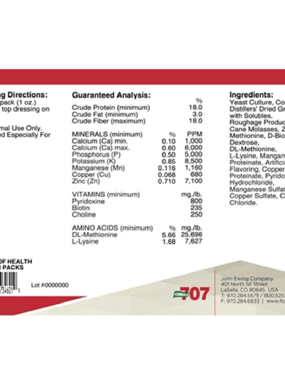 Formula 707 Hoof Health Daily Packs for Horses - 56 Day Supply, Biotin & Minerals for Strong Hooves